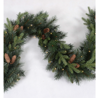 Mixed Evergreen and Pinecone  LED  Garland 180cm