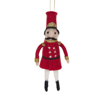 Felt Nutcracker Hanging Decoration 11cm H