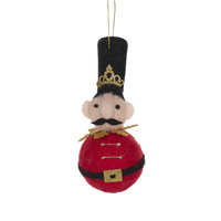 Felt Nutcracker Bauble  Hanging Decoration  6 x 11 cm