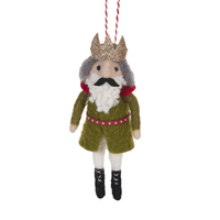 Felt Nutcracker with  Crown Hanging Decoration 17cm