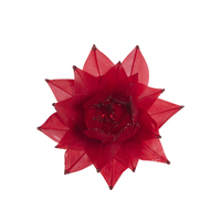 Delicate Red Flower Clip on Decoration