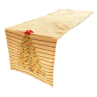 Striped Appliqued Tree Table Runner 35 x 180 cm