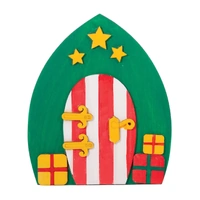 Make Your Own Elf Door Green Red Stripe Christmas Craft