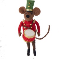 Felt Mouse Nutcracker with Drum Hanging Decoration