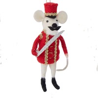 Felt Mouse Nutcracker with Sword Hanging Decoration