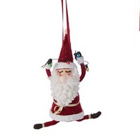 Wool Santa with Lights Hanging Decoration