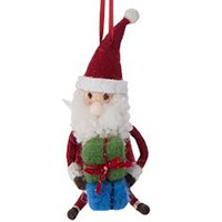 Wool Santa with Presents Hanging Decoration