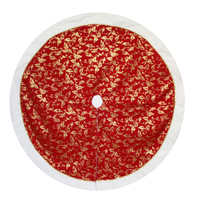 Red Gold  Holly Christmas Tree Skirt 120cm