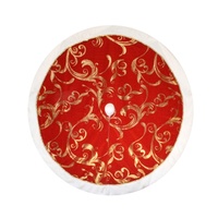 Red Tree Skirt with Swirls 120cm