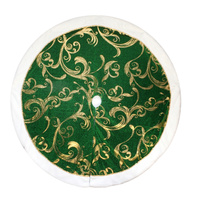 Green Gold  Swirl  Christmas Tree Skirt 120cm