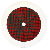 Small Tartan Christmas Tree Skirt 90cm