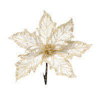 Ivory Poinsettia Clip 25cm