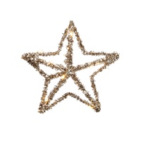 Gold Star with Light  Hanging Decoration 15cm