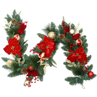 Red Poinsettia  Garland  180cm