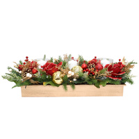 Magnolia Crimson Bliss LED Candle Holder 3 Lite Box 64cm
