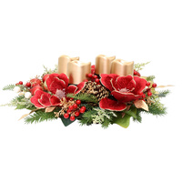 Magnolia Crimson Bliss  Candle Wreath 40cm