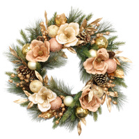 Magnolia Champagne Glow LED Christmas Wreath 60cm
