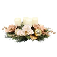 Magnolia Champagne Glow Candle Wreath