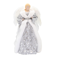 Silver  Sequin  Angel Tree Topper 40cm