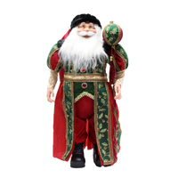 Red and Green Holly  Standing Christmas Santa 60cm