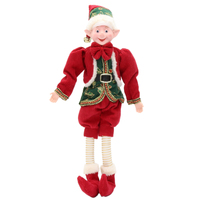 Red and Green Holly  Christmas  Elf 45cm