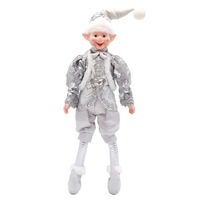 Silver Sequin  Elf 45cm