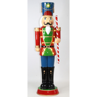 Nutcracker with Striped Staff. LED  89cm