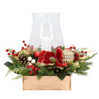 Magnolia Crimson Bliss LED  Candle Holder 1 Lite Box 26cm