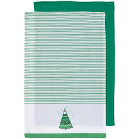 Joyful Icons  Green Tree  2pk Tea Towel 45x70cm