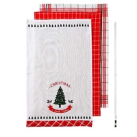 Christmas Tradition Tea Towel 3 pk  Red 45 x 70cm