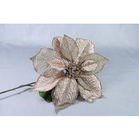 Rose Gold Burlap Poinsettia