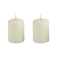 Ivory Wax LED Pillar Candle  2pc