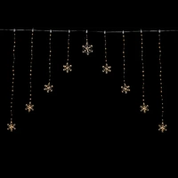 Snowflake Curtain Fairy Lights - Warm White