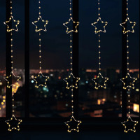 325 LED Star Curtain Fairy Lights - Warm White