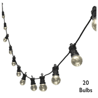 Festoon - 20 Clear LED Bulbs  - Black Lead