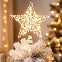 Iridescent Glitter LED  Christmas Tree Topper 25cm