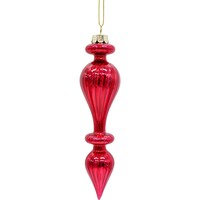 Fiesta Drop Red Glass Finial 16cm