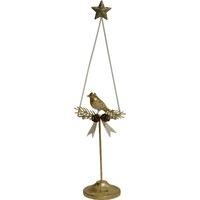 Gold Metal Bird Stand  41cm