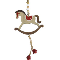 Grey Timber Hanging Rocking Horse Christmas Decoration