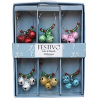 Pastel  Bell Wine Charms 6pc set