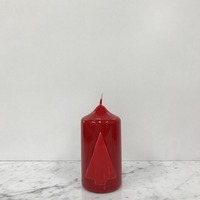 Red Gloss Tree Pillar Candle 12cmH