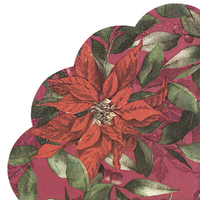 Round Poinsettia Napkins 12pk