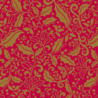 Red Gold Holly Christmas Paper Serviette Napkins