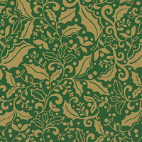 Green Gold Holly Christmas Paper Serviette Napkins