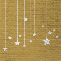 Stars on Canvas Gold Christmas Paper Serviettes