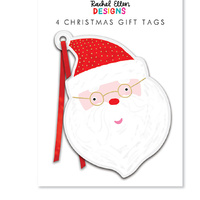 Santa Die Cut Christmas  Gift Tags 4Pk