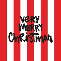 Red White Stripe Very Merry Christmas Paper Serviettes 20pk