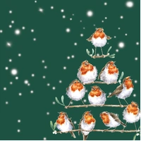 Rockin' Robins Christmas Paper Serviettes 20pk