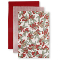 Natalie Red Australian Gumnut TeaTowel Pack 3 