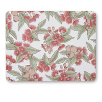 Natalie Red Australian Gumnut  Rectangular Placemat Set 4pk